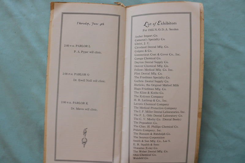 1925 NORTHERN OHIO DENTAL ASSOCIATION ANNUAL SESSION - CLEVELAND, OH - K 3309