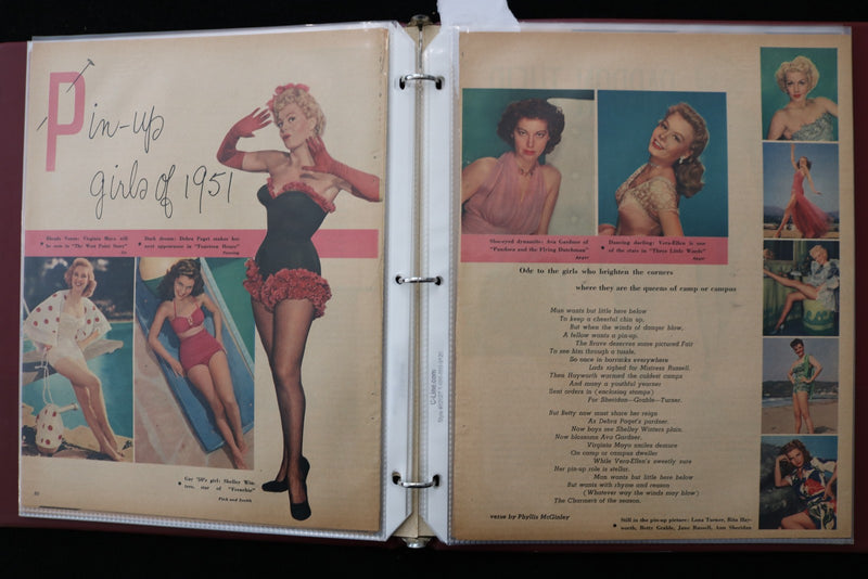 1950'S PHOTOPLAY MAGAZINE PIN-UPS SCRAPBOOK - E 24894