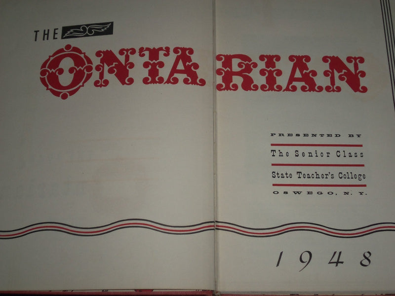 1948 ONTARIAN STATE UNIVERSITY COLLEGE YEARBOOK - OSWEGO NEW YORK - YB 408