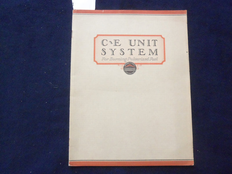 1926 C-E UNIT SYSTEM COMBUSTION ENGINEERING CATALOG - PULVERIZED FUEL - J 9411