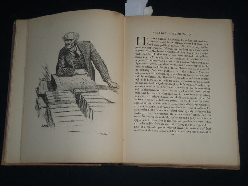 1928 LIONS AND LAMBS BOOK BY LOW & LYNX - GREAT ILLUSTRATIONS - KD 5478