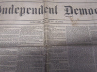 1861 JULY 11 THE INDEPENDENT DEMOCRAT NEWSPAPER - LINCOLN'S MESSAGE - K 74