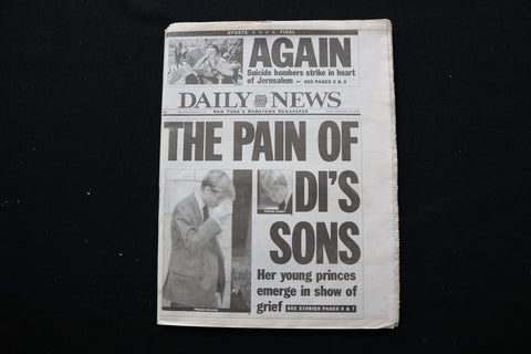 1997 SEPTEMBER 5 NEW YORK DAILY NEWS NEWSPAPER - THE PAIN OF DI'S SONS - NP 8914