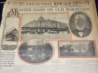 1907 THE BOSTON HERALD SUNDAY MAGAZINE SECTIONS LOT OF 14 - NICE PHOTOS - UP 91