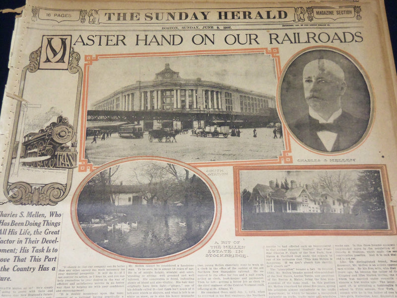 1907 THE BOSTON HERALD SUNDAY MAGAZINE SECTIONS LOT OF 14 - NICE PHOTOS - UP 91