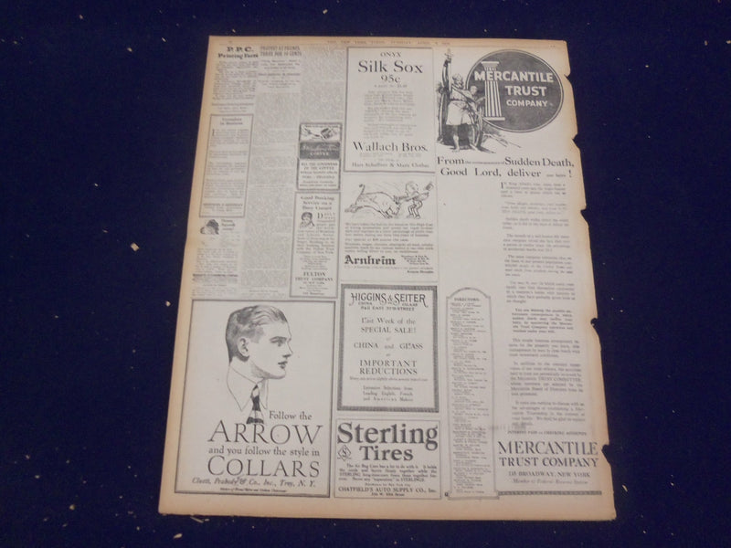 1920 APRIL 6 NEW YORK TIMES - FRENCH WILL SEIZE FRANKFORT TODAY - NT 8282