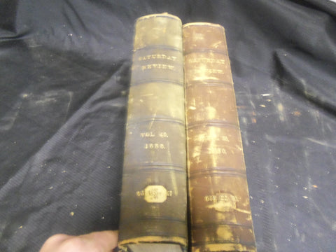 1880 SATURDAY REVIEW 2 BOUND VOLUMES - COMPLETE YR- PUBLISHED IN LONDON - R 1103
