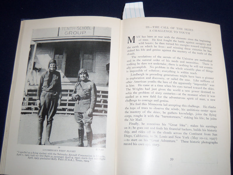 1929 LINDBERGH HIS STORY IN PICTURES HARDCOVER BOOK BY FRANCIS MILLER - KD 1417E