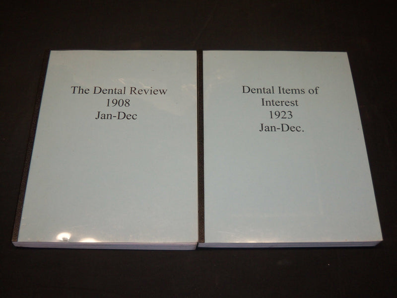 1908-1934 DENTAL REVIEW & ITEMS OF INTEREST BOUND VOLUME LOT OF 2 - WR 464B