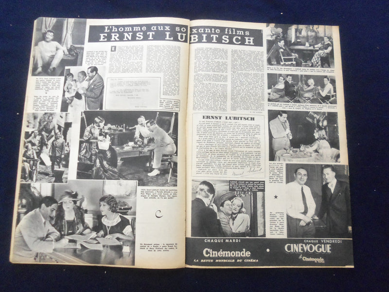 1947 DEC 9 CINEMONDE MAGAZINE-GINGER ROGERS BACK COVER- FRENCH EDITION- SP 4868E