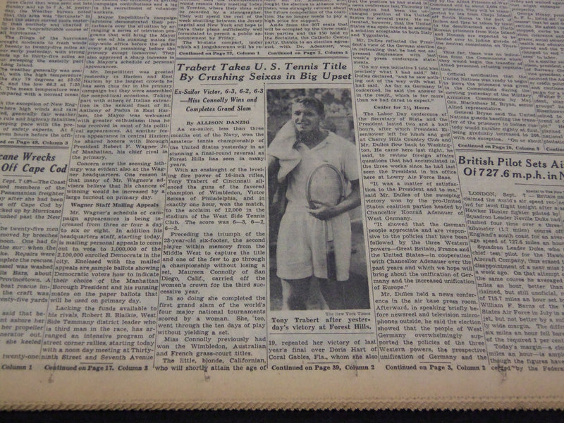 1953 SEPTEMBER 8 NEW YORK TIMES - TRABERT TAKES U. S. TENNIS TITLE - NT 4479
