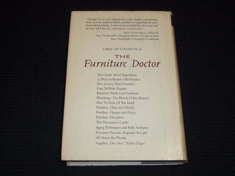 1962 THE FURNITURE DOCTOR HARDCOVER BOOK BY GEORGE GROTZ - KD 7655