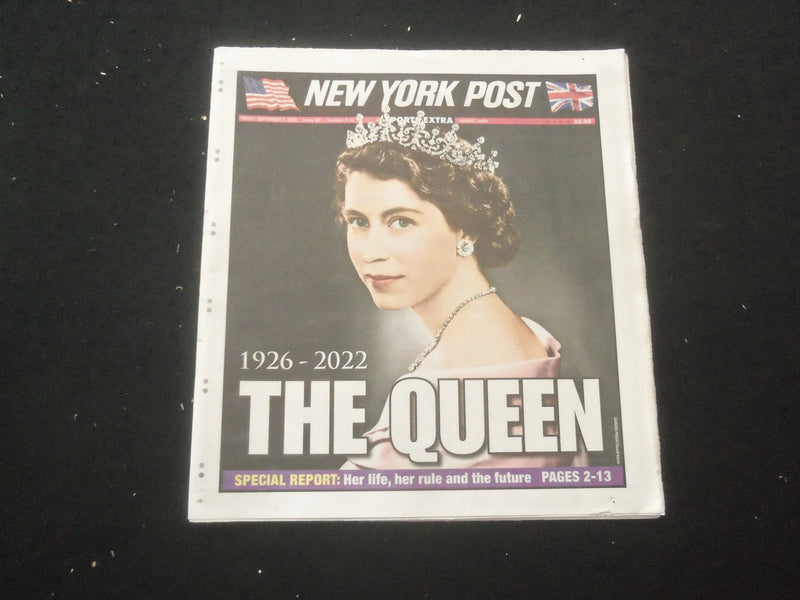 2022 SEPTEMBER 9 NEW YORK POST NEWSPAPER - QUEEN ELIZABETH DIED (1926-2022)