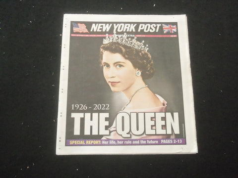 2022 SEPTEMBER 9 NEW YORK POST NEWSPAPER - QUEEN ELIZABETH DIED (1926-2022)