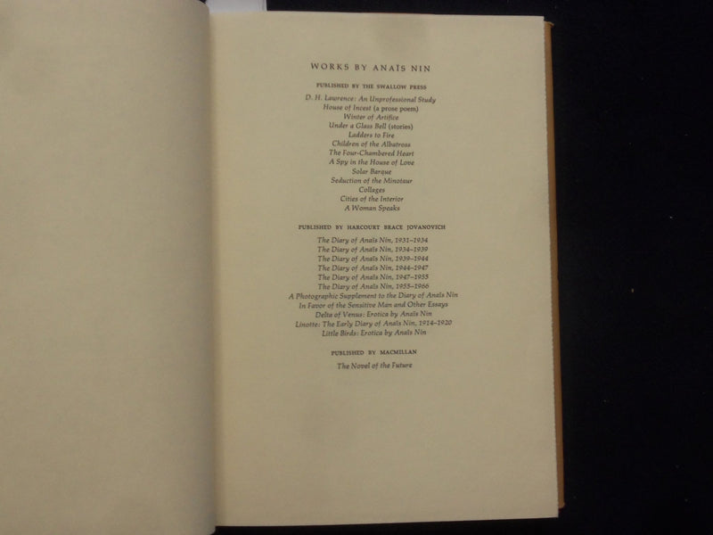 1979 LITTLE BIRDS HARDCOVER BOOK BY ANAIS NIN - FIRST EDITION - KD 8837