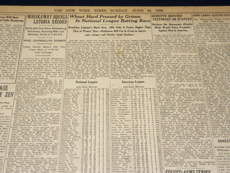 1923 JUNE 24 NEW YORK TIMES - LEVIATHAN BREAKS WORLD SPEED RECORD - NT 8726