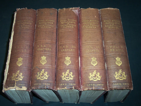 1867-1871 ROYAL SOCIETY LONDON CATALOGUE OF SCIENTIFIC PAPERS LOT OF 5 - KD 909M