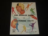 1950 OCTOBER 22 RAMS VS. COLTS PRO FOOTBALL PROGRAM - TITTLE- J 5496