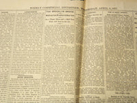 1877 APRIL 4 WEEKLY COMMERCIAL ADVERTISER NEWSPAPER - BROOKLYN BRIDGE - NP 8977