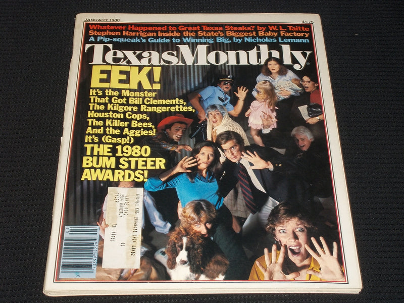 1980 JANUARY TEXAS MONTHLY MAGAZINE - BUM STEER AWARDS FRONT COVER - E 7574