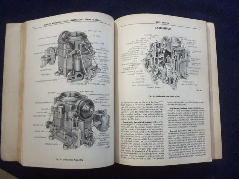 1951 DESOTO FIRE DOME EIGHT PRELIMINARY SHOP MANUAL SOFTCOVER BOOK - KD 8715