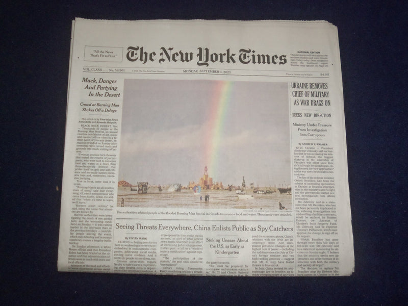 2023 SEPTEMBER 4 NEW YORK TIMES - UKRAINE REMOVES CHIEF OF MILITARY AS WAR DRAGS