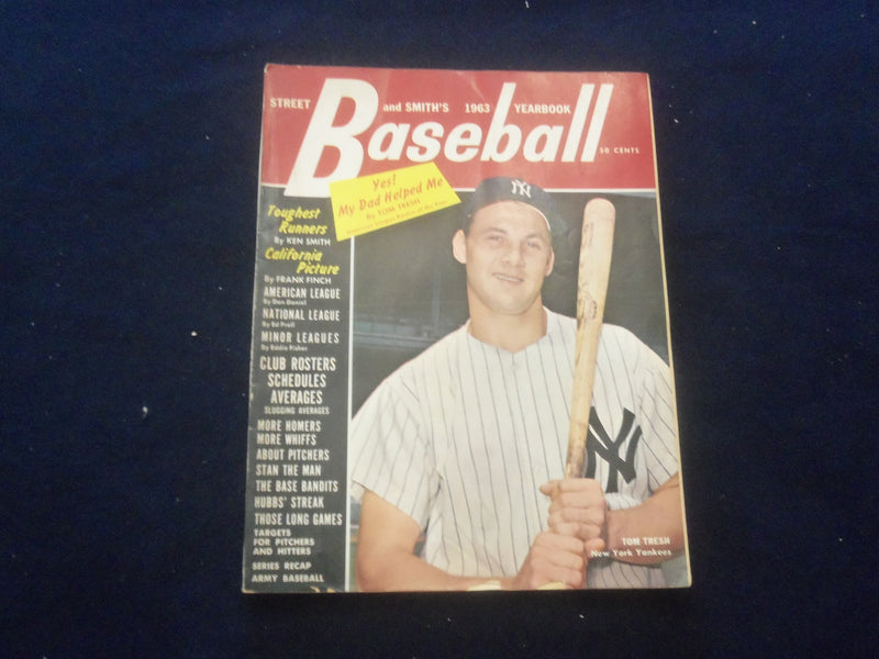1963 STREET AND SMITH'S BASEBALL MAGAZINE - TOM TRESH COVER - SP 1523B