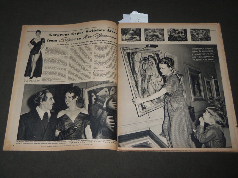 1950 MARCH 26 SUNDAY MIRROR MAGAZINE SECTION - ARLENE DAHL - CROSBY - J 3024