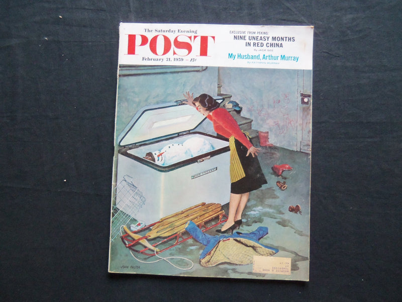 1959 FEBRUARY 21 THE SATURDAY EVENING POST MAGAZINE - ILLUSTRATED COVER- SP 2217