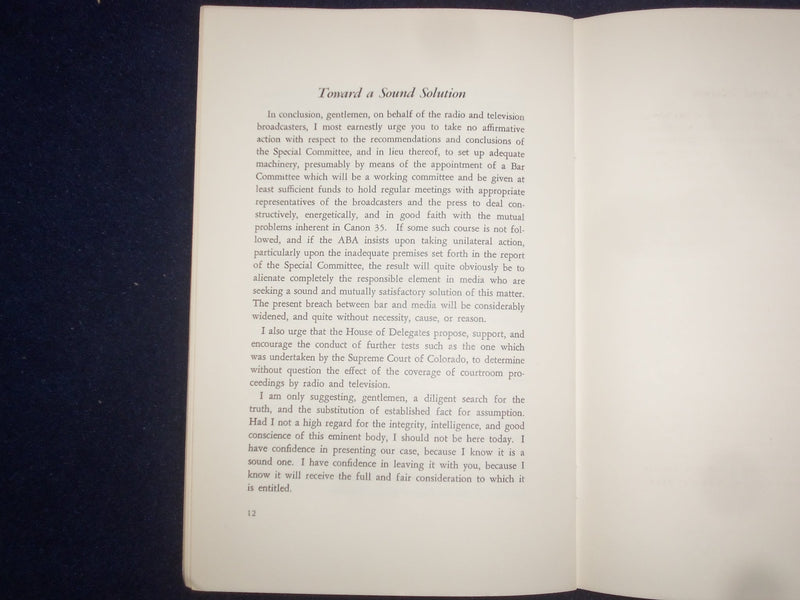 1958 A STATEMENT BY ROBERT D. SWEZEY BEFORE THE AMERICAN BAR ASSOCIATION -J 9485