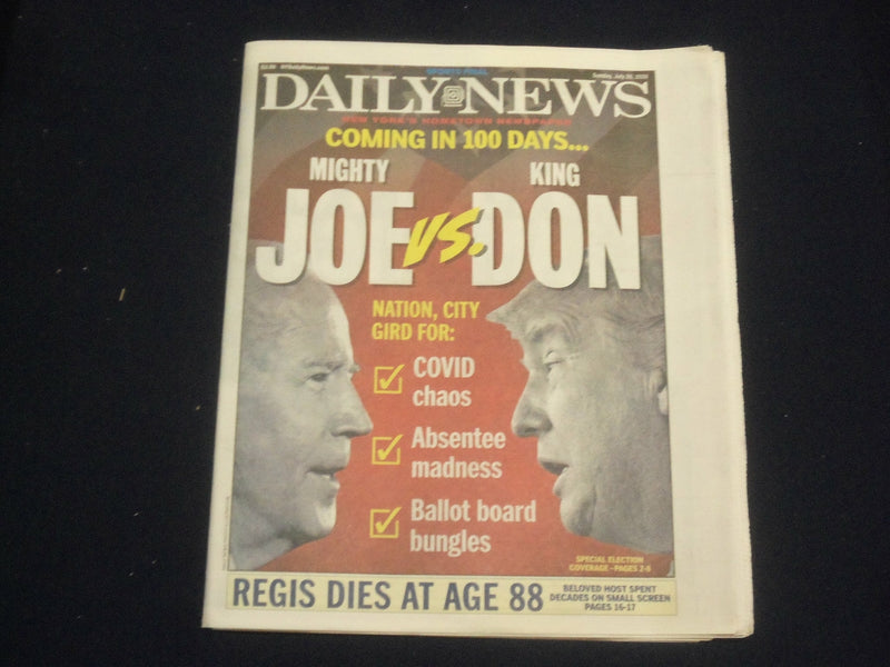 2020 JULY 26 NEW YORK DAILY NEWS NEWSPAPER- REGIS PHILBIN DIED AT 88 (1931-2020)