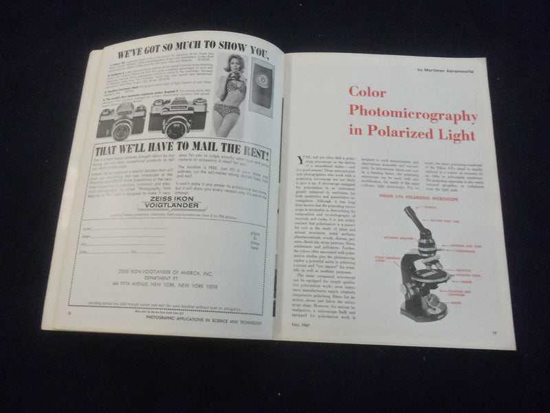 1967 FALL PHOTOGRAPHIC APPLICATIONS IN SCIENCE AND TECHNOLOGY MAGAZINE -SP 4714M