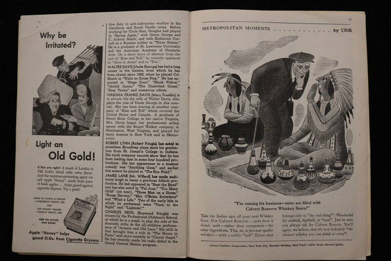 1945 KISS AND TELL PROGRAM - THE PLAYBILL - KIRK DOUGLAS - K 3040