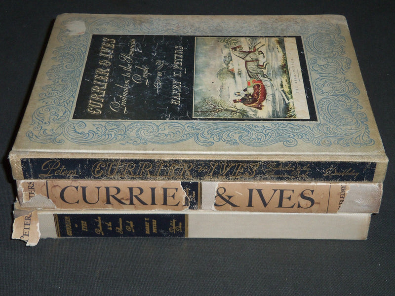 1942 CURRIER & IVES VOLUME LOT OF 3 - GREAT PLATES INSIDE - KD 2451