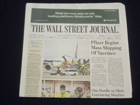 2020 DECEMBER 14 THE WALL STREET JOURNAL-PFIZER BEGINS MASS SHIPPING OF VACCINES