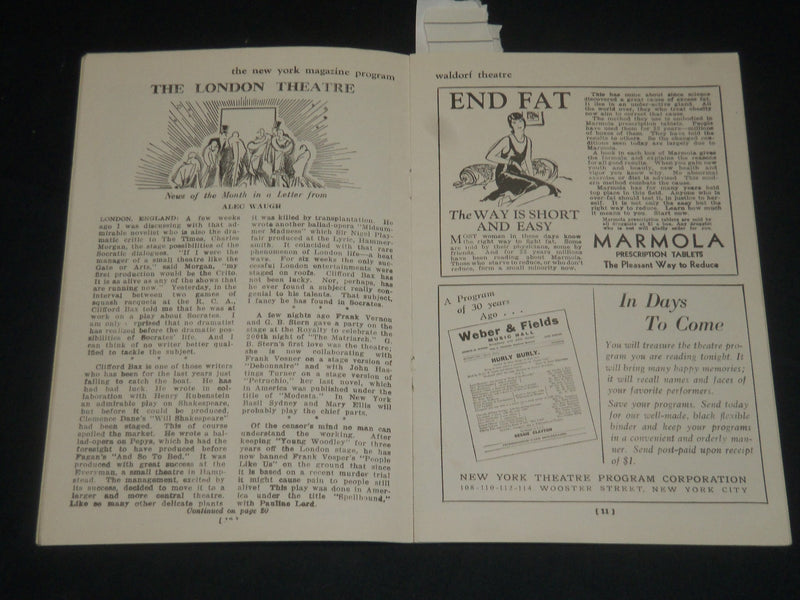 1929 HOUSEPARTY - WALDORF THEATRE PROGRAM - NEW YORK - J 5693