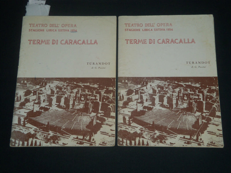 1954 TERME DI CARACALLA ITALIAN PROGRAM LOT OF 2 - TURANDOT - PUCCINI - J 4280