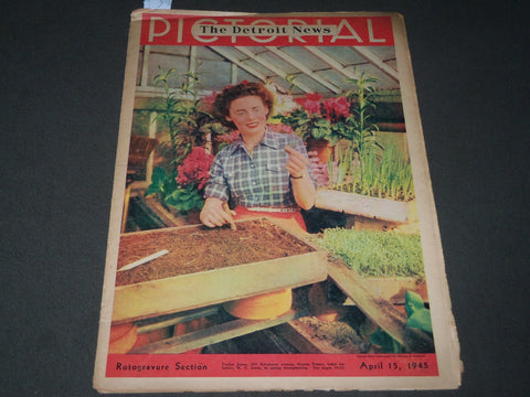 1945 APRIL 15 DETROIT NEWS PICTORIAL MAGAZINE - EVELYN JONES COVER - J 3029