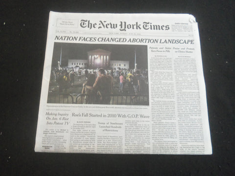 2022 JUNE 26 NEW YORK TIMES - NATION FACES CHANGED ABORTION LANDSCAPE