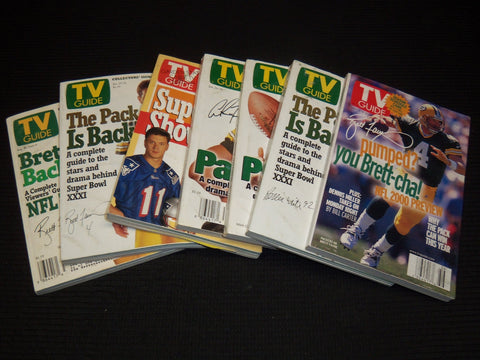 1996-2000 GREEN BAY PACKERS TV GUIDE LOT OF 7 - BRETT FAVRE - WR 104F