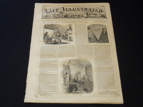 1858 JANUARY 9 LIFE ILLUSTRATED NEWSPAPER - NEW YORK PUBLIC BUILDINGS - NP 5903
