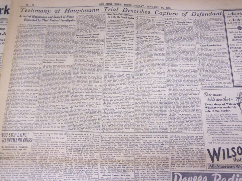 1935 JANUARY 18 NEW YORK TIMES - YOU STOP LYING, HAUPTMANN RAGES - NT 2012