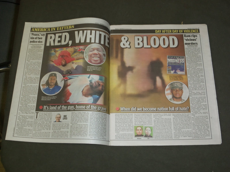 2016 JULY 9 NEW YORK DAILY NEWS - AMERICA IN TATTERS