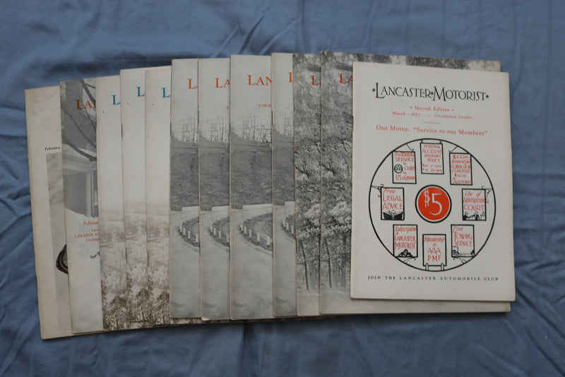 1927-1930 LANCASTER MOTORIST MAGAZINE - LOT OF 12 - O 3737