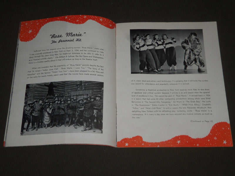 1945 ROSE MARIE SOUVENIR PROGRAM - NICE PHOTOS - J 2369