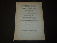 1936 MASTERPIECES OF ENGRAVING AND ETCHING BOOK - HENRY GRAVES JR. - KD 5856