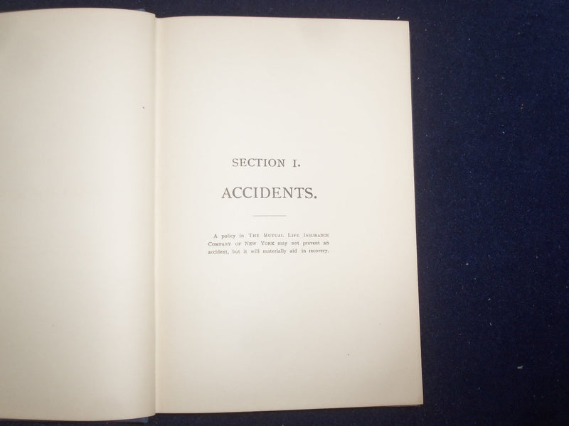 1900 THE MUTUAL LIFE INSURANCE COMPANY ON NEW YORK MANUAL - HARDCOVER - KD 8788