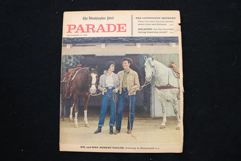 1960 SEPTEMBER 25 PARADE MAGAZINE - MR. AND MRS. ROBERT TAYLOR COVER - E 25878