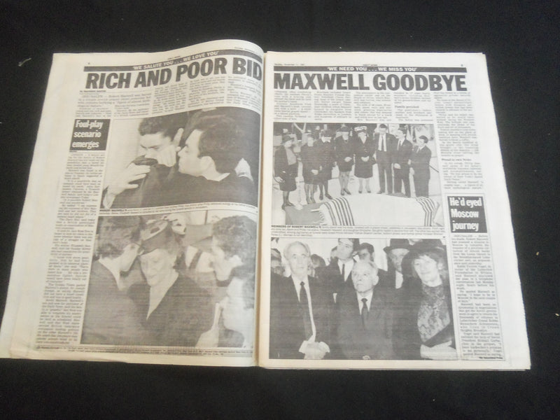 1991 NOV 11 NEW YORK DAILY NEWS NEWSPAPER - ROBERT MAXWELL FAREWELL - NP 5880