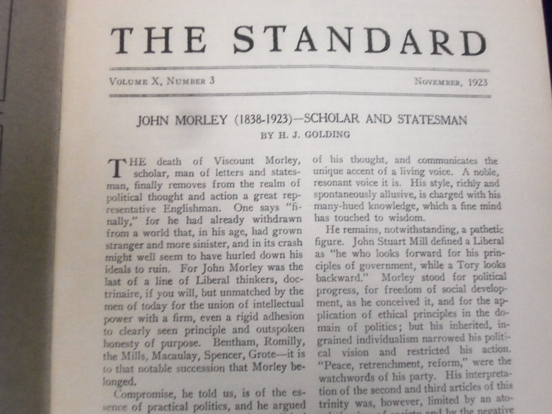 1919-1923 THE STANDARD ETHICAL THINKING MAGAZINE LOT OF 6 ISSUES - O 2695